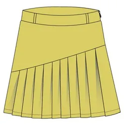 Cross W Solid Pleat Skort Damen Rock gelb