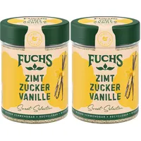 Fuchs Gewürze - Zimt Zucker Vanille - Gewürz zum Versüßen von Waffeln, Milchgetränken oder Joghurt - aus natürlichen Zutaten - 100 g in wiederverwendbarer, recyclebarer Dose (Packung mit 2)