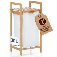 Lumaland Wäschekorb Bambus | 33 x 33 x 73