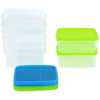 Kigima Gefrierdosen 8x0,5L rechteckig Grün & Blau – Vorratsdosen mit Deckel luftdicht – Transparente Frischhaltedosen – Aufbewahrungsbox Küche für Mealprep & Organisation – Austrian Quality