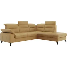 sit&more Ecksofa SIT & MORE "Astoria L-Form", gelb (dijon), B:256cm H:91cm T:225cm, 100% Polyester, Sofas, Ecksofa, wahlweise mit motorischer Relaxfunktion