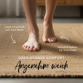 carpetfine Nele Juteteppich 80 x 80 cm beige
