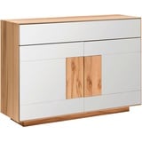 Linea Natura Sideboard, Weiß, Buche, Holzwerkstoff, Kernbuche, massiv, 2 Fächer, 1 Schubladen, 120x87x40 cm, individuell planbar, Beimöbel erhältlich, in verschiedenen Holzarten erhältlich, Holzmöbel, Kleinmöbel Holz, Holzkommoden, Sideboards Holz