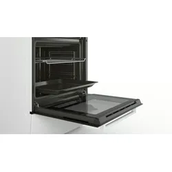 Bosch Serie  2, freistehener Elektroherd, Weiß HKA090220, Elektro-Kochfeld aus Glaskeramik