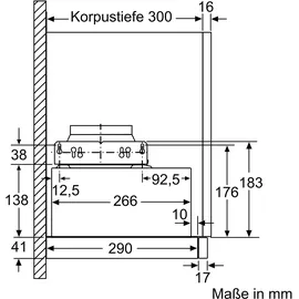 Constructa CD30646 Flachschirmhaube 60 cm Silbermetallic