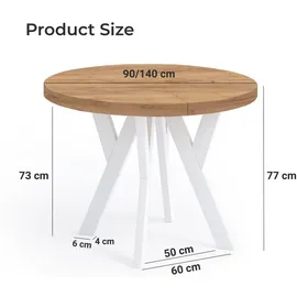 dekori.interiors Pero Ø 90/140 cm weiß