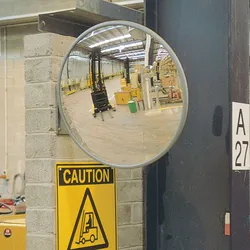 PROREGAL Industriespiegel aus hochwertigem Acrylglas mit Wandhalterung | Spiegel-Ø 30cm | Beobachtungsabstand 2m | Weitwinkelwirkung