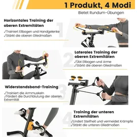 Costway Arm und Beintrainer Pedaltrainer, heimtrainer Fahrrad Mini Stepper Fitnessbike, 9 stufig verstellbar & 53 x 43 x 73-102 cm, ideal für Senioren,