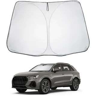 LUWU Kompatibel mit Audi Q3 F3 8U 2013-2024 2025 Sonnenschutz Auto Frontscheibe Faltbar Windschutzscheibe Sonnenblende Innen Blockiert UV-Strahlen Q3 F3 2025 Zubehör