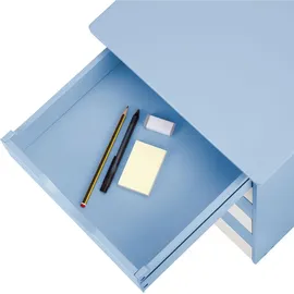 Tectake tectake® Schreibtisch, und Rollcontainer mit 6 Schubladen, Tischplatte neigbar und 7-fach höhenverstellbar, 63 bis 94 cm, pflegeleicht blau | Gr.: onesize