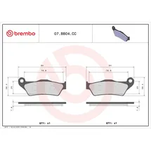 brembo s.p.a. Brembo Bremsbelagsatz, Scheibenbremse 07BB04CC