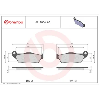 brembo s.p.a. Brembo Bremsbelagsatz, Scheibenbremse 07BB04CC