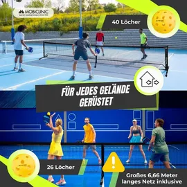 Mobiclinic Pickleball-Set, 4 Schläger, 8 Bälle Netz)