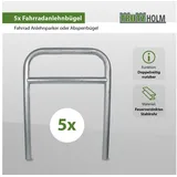 Baumarktplus 5 x Fahrradanlehnbügel 78 x 115 cm Stahl feuerverzinkt Ø 49 mm grau Einbetonieren Fahrradständer Parker Typ H