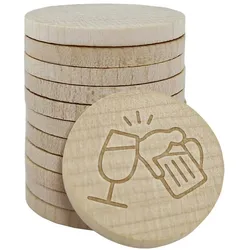 CombiCraft Gravierte Echtholz Marken Ø29mm Bier/Wein - 100 Stück