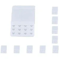 Paowsietiviity BH-Verlängerung, 3 Reihen, 4 Haken, verstellbar, verlängert, BH-Zubehör, Unterwäsche, Hellblau, 10er-Set (weiß), as description - as description