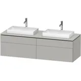 Duravit Duravit, Waschtischunterschrank wandhängend „L-Cube“ 162 × 48,2 × 55 cm) Betongrau Matt, links und rechts