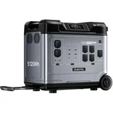 OUKITEL Stromerzeuger P5000E Pro 4000W/5120Wh Tragbare Powerstation, 4,0 in kW, (LiFePO4-Akku, 1-tlg), 4000W Solargenerator mit 5 AC Ausgängen, für Camping,Wohnmobil,Notfall schwarz