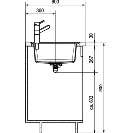 Franke Basis BFG 611-62 Onyx + Excenterbetätigung