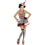 NET TOYS Elegantes Pierrot-Kostüm Damen - Schwarz-Weiß M (38/40) - Aufregende Frauen-Verkleidung Harlekin-Kleid Clown - EIN Highlight für Fasching & Karneval