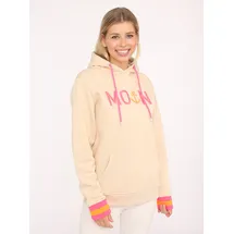 Zwillingsherz Hoodie "Rahel", Damen, Gr. L, beige, Sweatware, Obermaterial: 50% Baumwolle, 50% Polyester, Basic normal, ohne Ausschnitt, angesetztes Bündchen, Sweatshirts Hoodie, Kontrastbündchen, Kängurutasche, Langarm, Kapuze, Kordelzug