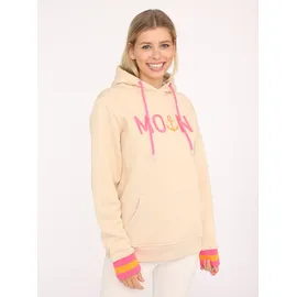 Zwillingsherz Hoodie "Rahel", Damen, Gr. L, beige, Sweatware, Obermaterial: 50% Baumwolle, 50% Polyester, Basic normal, ohne Ausschnitt, angesetztes Bündchen, Sweatshirts Hoodie, Kontrastbündchen, Kängurutasche, Langarm, Kapuze, Kordelzug