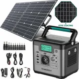 SWAREY Tragbare Kraftwerk Solarspeicher 518Wh Power Station mit 100W faltbare Solarpanel Solargenerator Stromerzeuger Reiner Sinus-Stromgenerator B...