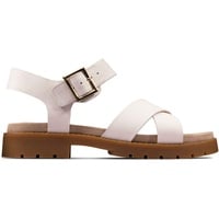 CLARKS Orinoco Strap Slingback Sandalen, Weißes Leder, 39 EU