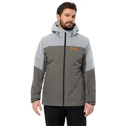 Jack Wolfskin Winterjacke Glaabach 3in1 2023 (wasserdicht, winddicht, mit Fleece-Innenjacke) grau Herren