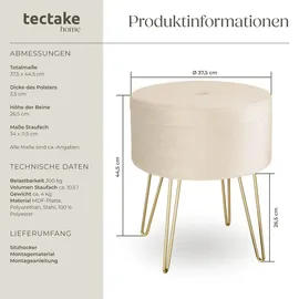Tectake 403955 Hocker, - Beige