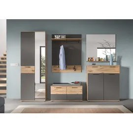 Möbel Boss Garderobenkombination 175 x 200 x 37 cm Braun/Grau