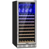 Klarstein Weinkühlschrank Vinovilla Grande 127, für 127 Standardflaschen á 0,75l,Wein Flaschenkühlschrank Weintemperierschrank Weinschrank Kühlschrank silberfarben 60 cm x 140 cm x 68 cm