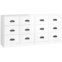 vidaXL Sideboards 2 Stk. Hochglanz-Weiß Holzwerkstoff