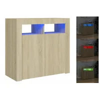 VidaXL Sideboard mit LED-Leuchten Schwarz 80x35x75 cm