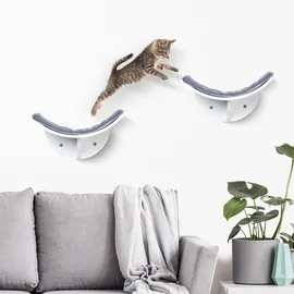 PawHut Katzenbett Wandmontage Plüschauflage Grau 41 X 28 X 21 Cm -