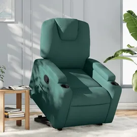 vidaXL Relaxsessel mit Aufstehhilfe Stoff 94,5 x 100 x 0 cm Dunkelgrün mit Rollen