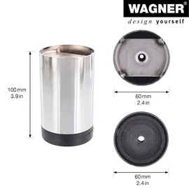 WAGNER Möbelbein/Systemrohr TENO - Ø 60 x 100 mm, individuell kombinierbar, Stahl verchromt, Tragkraft 50 kg - 12351701