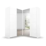 Rauch Quadra weiß (alpinweiß), B:181cm H:210cm T:187cm, Holzwerkstoff, Schränke, Schwebetürenschrank, Eckschrank inkl. Türendämpfer, mit Spiegeltüren