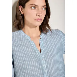 Schlupfbluse CECIL, Damen, Gr. XL (44), chambray forever blau, Web, Obermaterial: 100% Leinen, gestreift, casual, bequem hüftbedeckend, Rundhals, 3/4-Ärmel, Blusen, im Streifen-Look