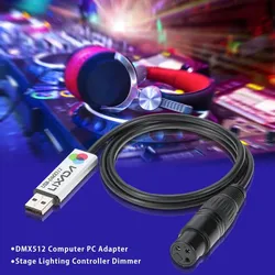 Lixada USB-zu-DMX-Schnittstellenadapter, LED, DMX512, Computer, PC, Bühnenbeleuchtung, Controller, Dimmer