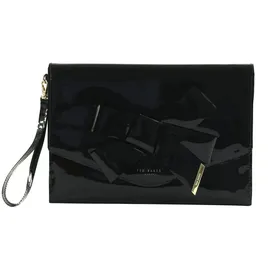 Ted Baker Clutch Knot Bow Envelope Pouch schwarz