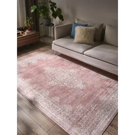 benuta pop Teppich Laury Rosa 120x170 cm - Vintage-Stil Teppich im Used-Look