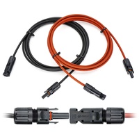 Solarkabel Verlängerung 2m mit MC4 Stecker, H1Z2Z2-K Solarmodul PV Kabel 4mm2/6mm21-50m Rot+Schwarz, Photovoltaik Solarkabel, Solar Anschlusskabel für Solarpanel