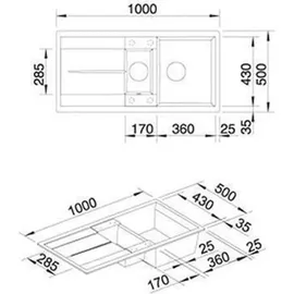 Blanco Metra 6 S vulkangrau + Excenterbetätigung