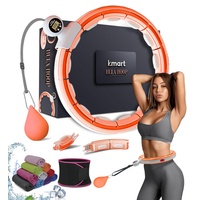 Smart Weighted Hula Ring Hoops, Hula Circle Abnehmbarer Fitnessring mit 360 Grad Auto-Spinning Ball Massage, Gymnastik, Erwachsene Fitness für Gewichtsverlust (Orange)