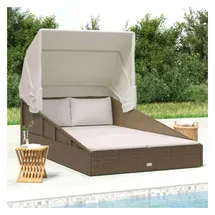 vidaXL Sonnenliege 200 x 114 x 128 cm Braun