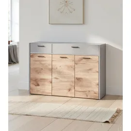 Vito SERATA 125 x 88 cm Hellgrau / Nox Eiche Dekor