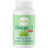 MADENA Algenöl Omega 3 Vegan Kapseln mit 917mg Omega 3 pro Tagesdosierung, ermöglicht hochdosierte Aufnahme des Tagesbedarfs von Omega-3-Fettsäuren, Algenöl Kapseln mit hochdosiertem DHA & EPA