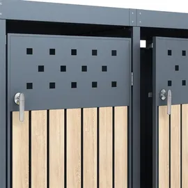 Estexo Mülltonnenbox 3 Türen 120 x 80 x 110 cm anthrazit