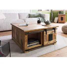 MASSIVMOEBEL24.DE RAILWAY Beige Mangoholz 90 x 45 x 90 cm